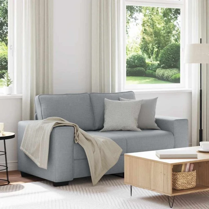 vidaXL 2-personers sofa 160x77x82 cm lysegrå stof