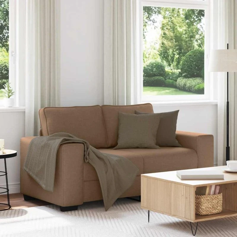 vidaXL 2-personers sofa 160x77x82 cm brun stof