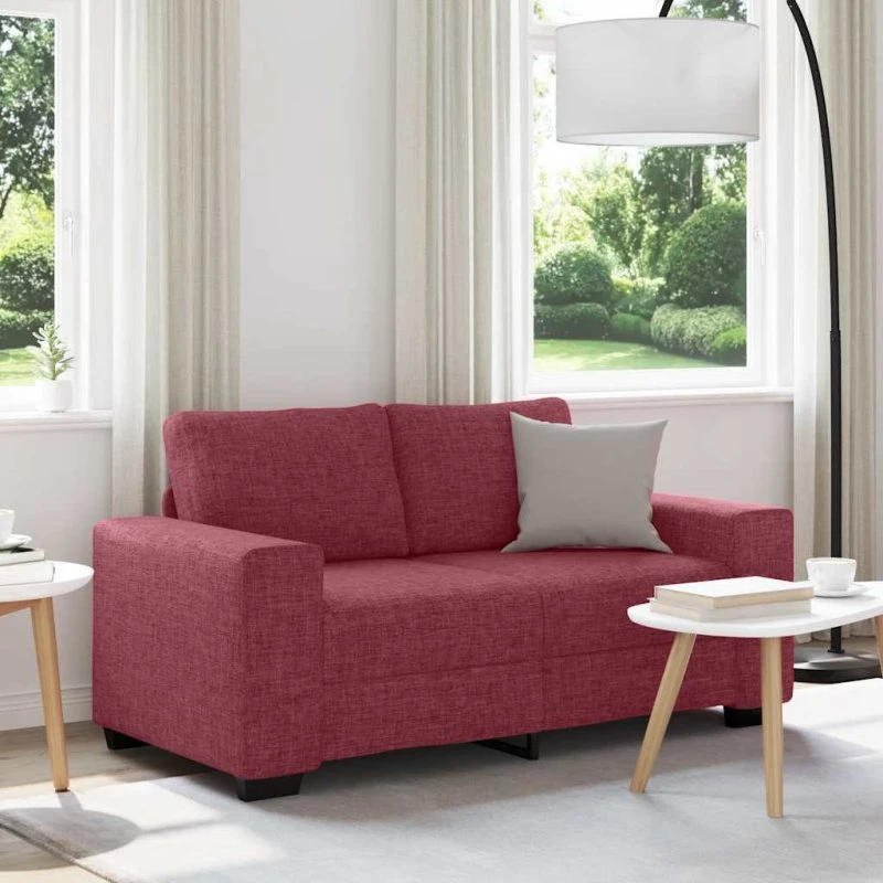 vidaXL 2-personers sofa 160x77x82 cm vinrød stof