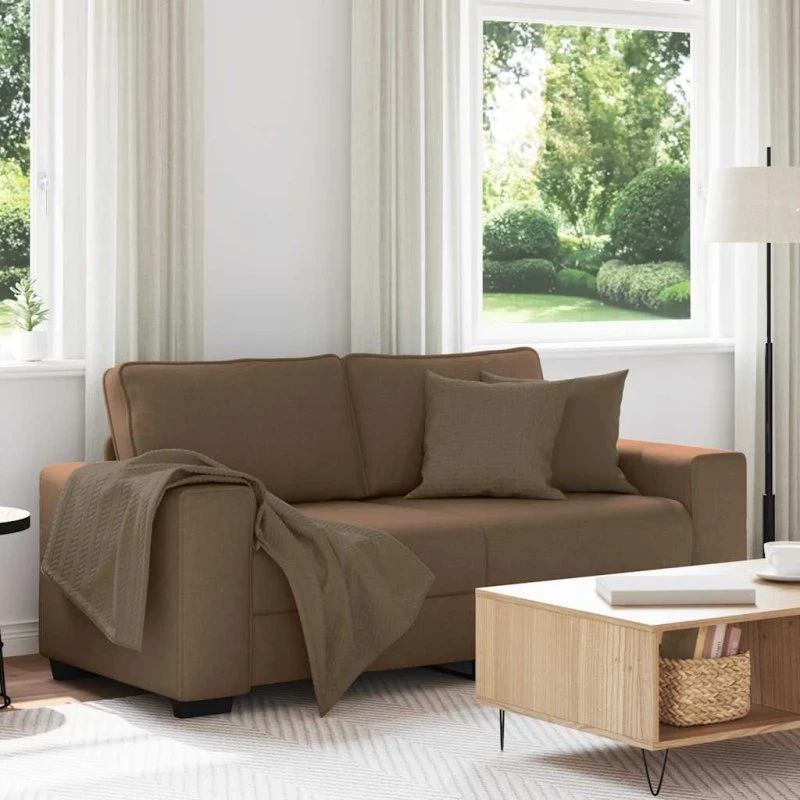 vidaXL 2-personers sofa 180x77x82 cm brun stof