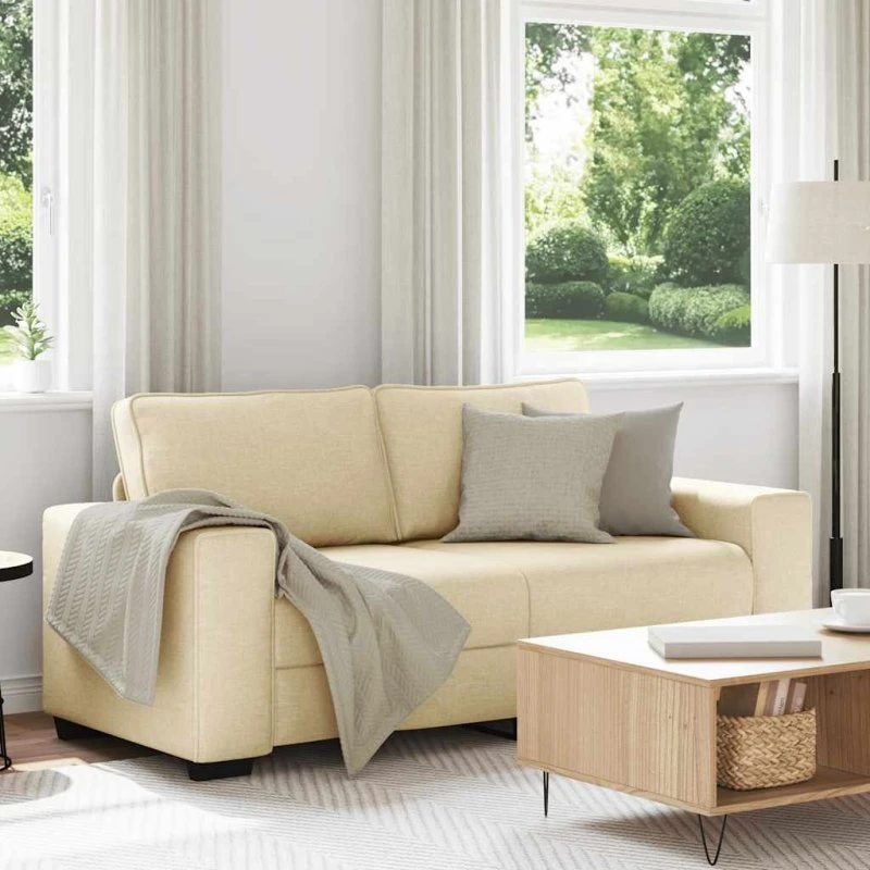 vidaXL 2-personers sofa 180x77x82 cm cremefarvet