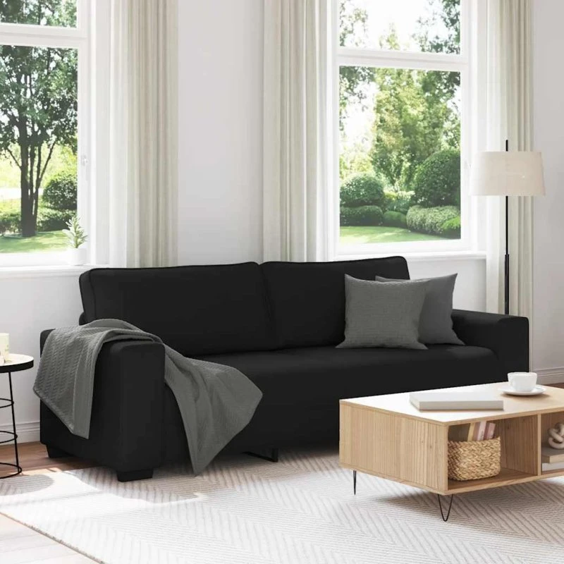 vidaXL 3-personers sofa 220x77x82 cm stof sort
