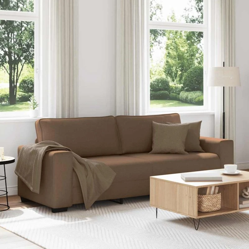 vidaXL 3-personers sofa 220x77x82 cm brun stof
