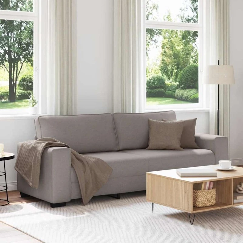 vidaXL 3-personers sofa 220x77x82 cm gråbrun stof
