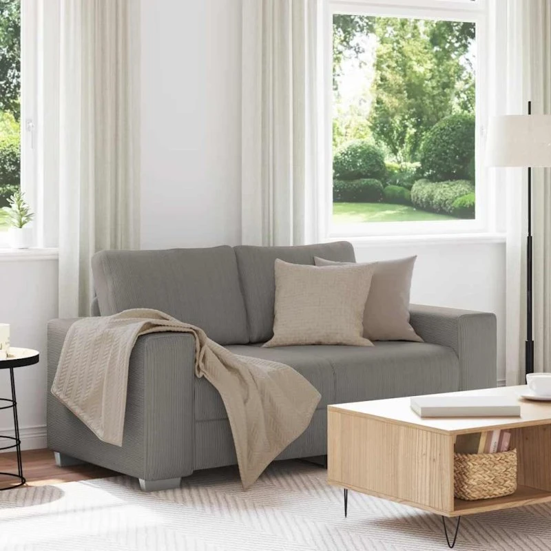 vidaXL elskovssofa 160x77x82 cm lysegrå fløjlsstof