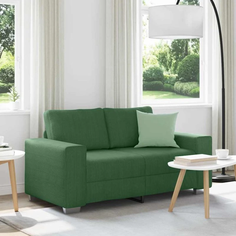 vidaXL elskovssofa 160x77x82 cm mørkegrøn fløjlsstof