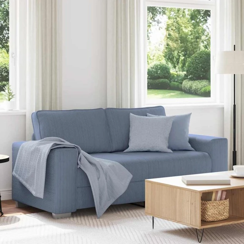 vidaXL elskovssofa 180x77x82 cm blå fløjlsstof