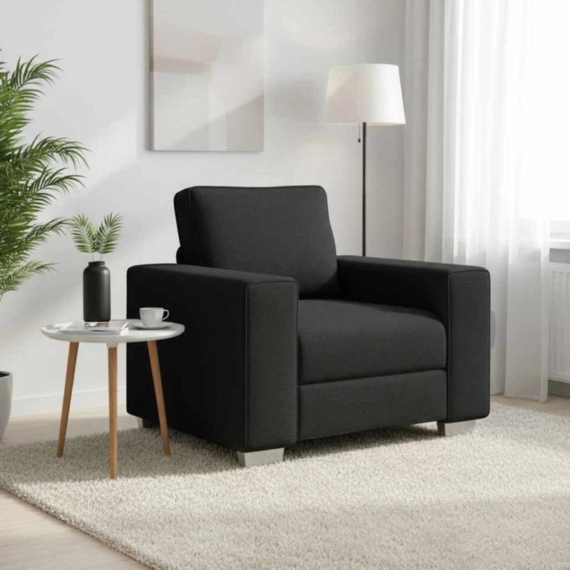 vidaXL Sofa Stol Sort 100 cm Stof