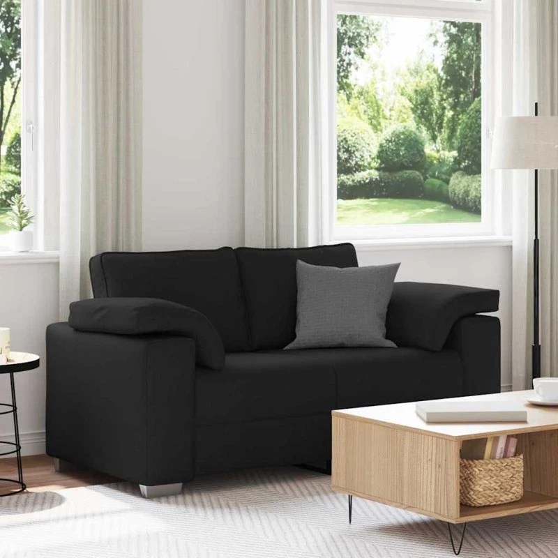 vidaXL Tosæders sofa Sort 160 cm Stof
