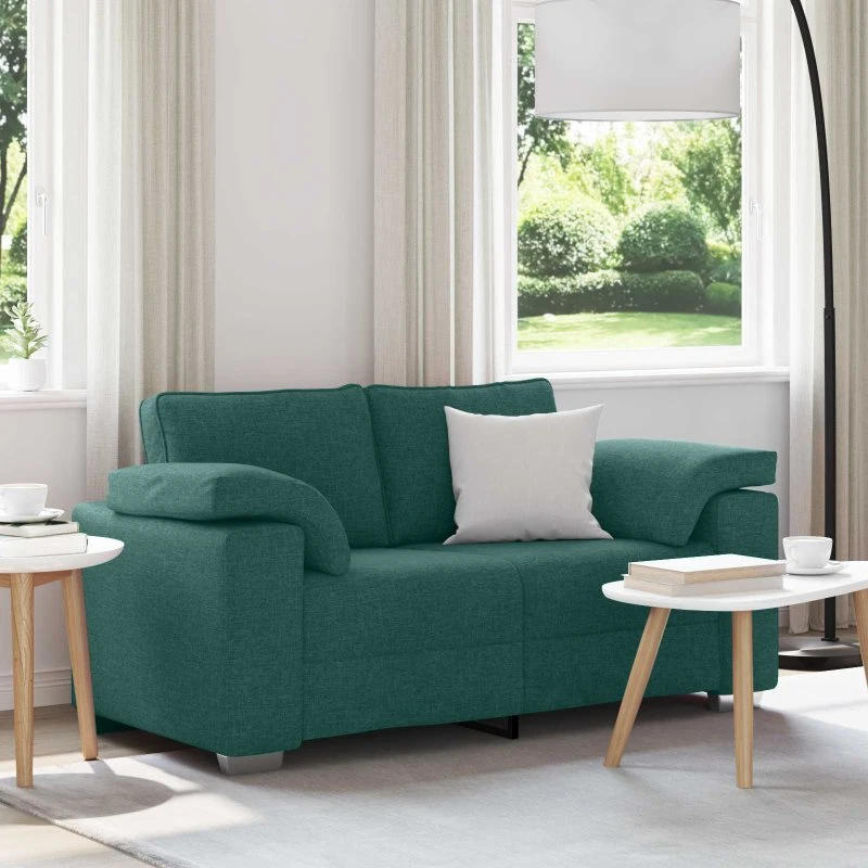 vidaXL Tosæders sofa mørkegrøn 160 cm stof