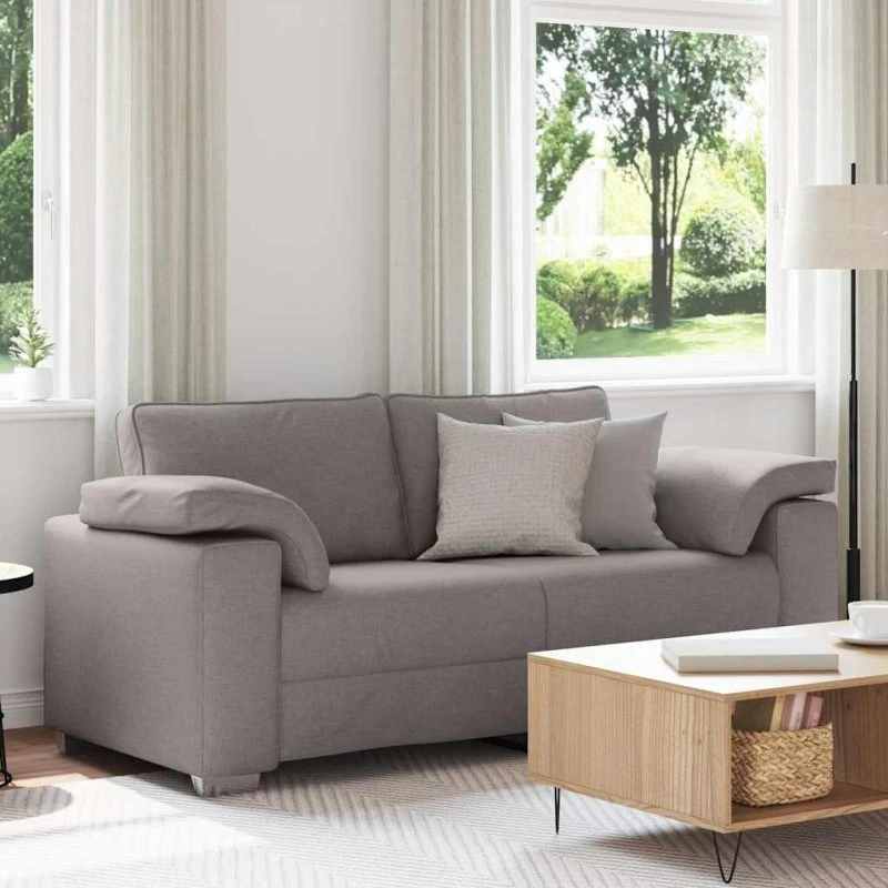 vidaXL Tosæders sofa Gråbrun 180 cm Stof