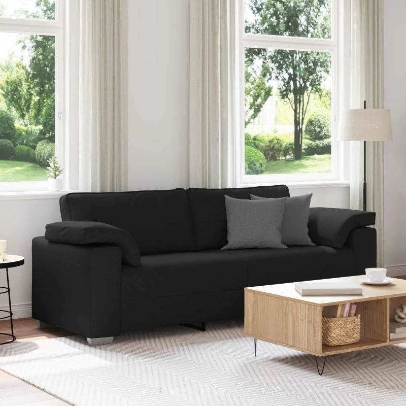 vidaXL 3-personers sofa Sort 220 cm Stof