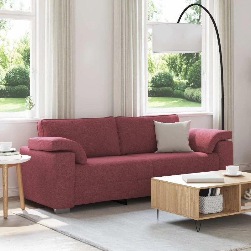 vidaXL 3-personers sofa Vinrød 220 cm Stof
