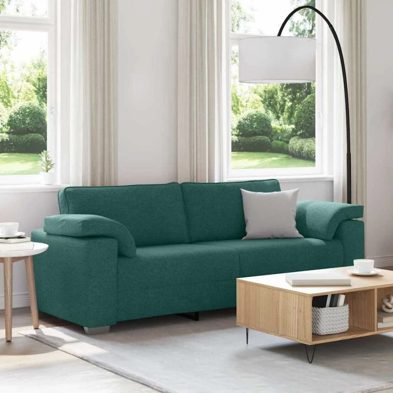 vidaXL 3-personers sofa mørkegrøn 220 cm stof