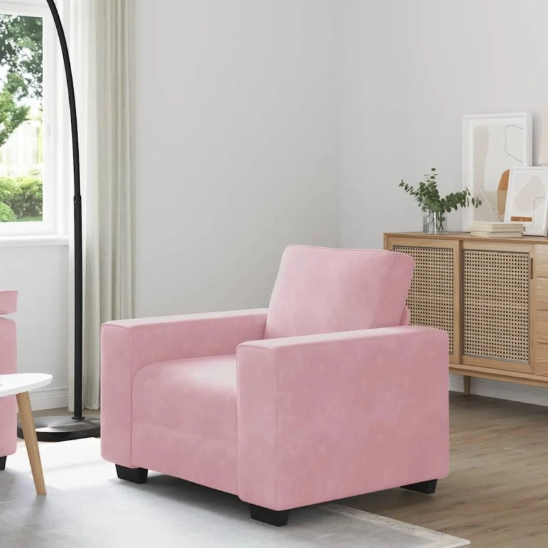 vidaXL sofastol 100x77x82 cm fløjl lyserød