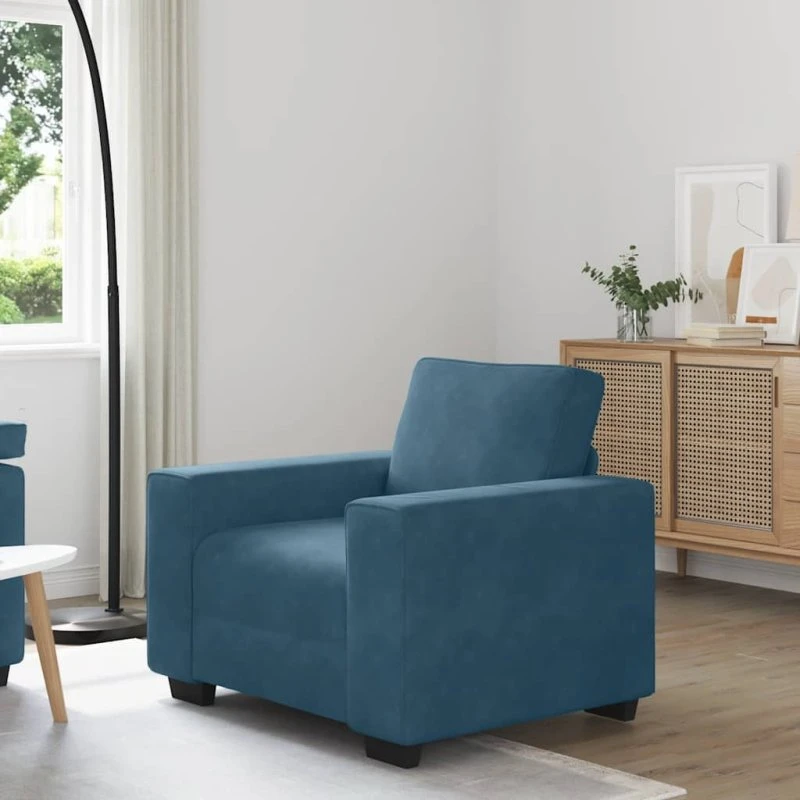 vidaXL Sofastol 100x77x82 cm fløjl blå