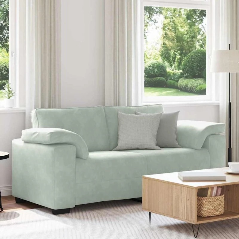 vidaXL Elskovssofa 180x77x82 cm fløjl lysegrå