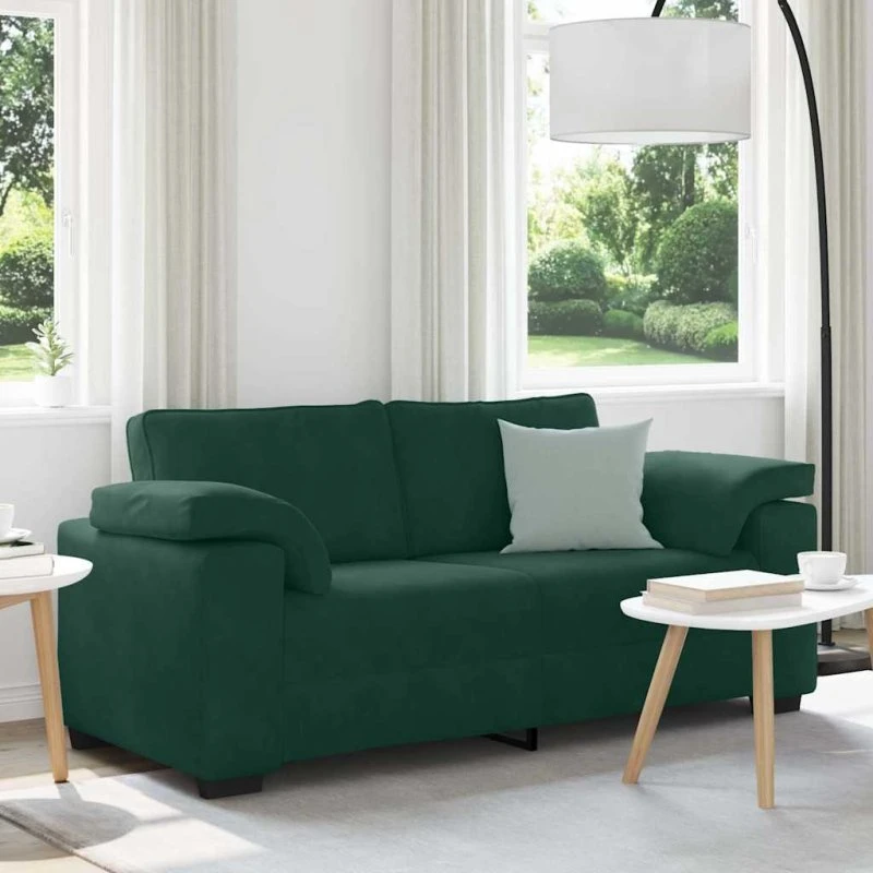 vidaXL elskovssofa 180x77x82 cm mørkegrøn fløjl