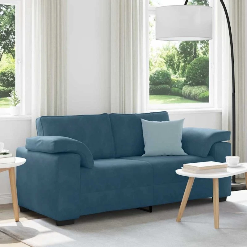 vidaXL elskovssofa 180x77x82 cm fløjl blå