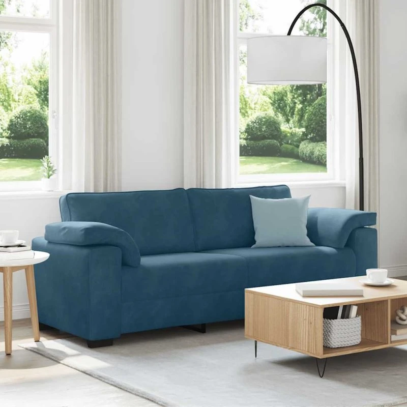 vidaXL 3-personers sofa 220x77x82 cm fløjl blå