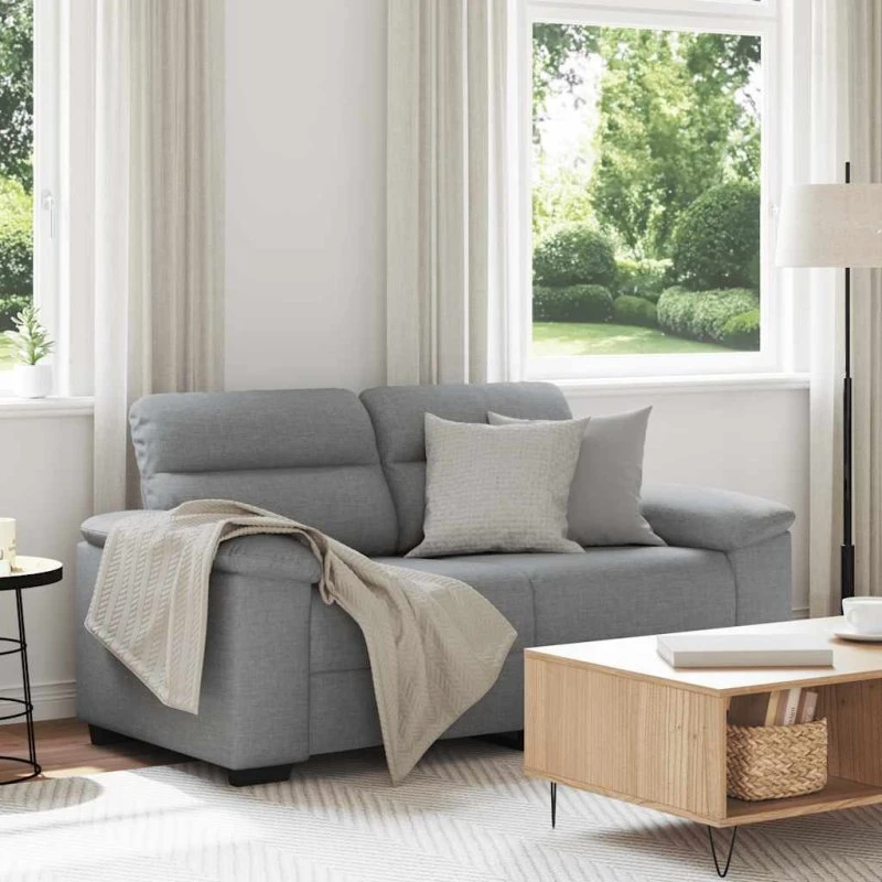 vidaXL 2-personers sofa 160x81x84 cm lysegrå stof