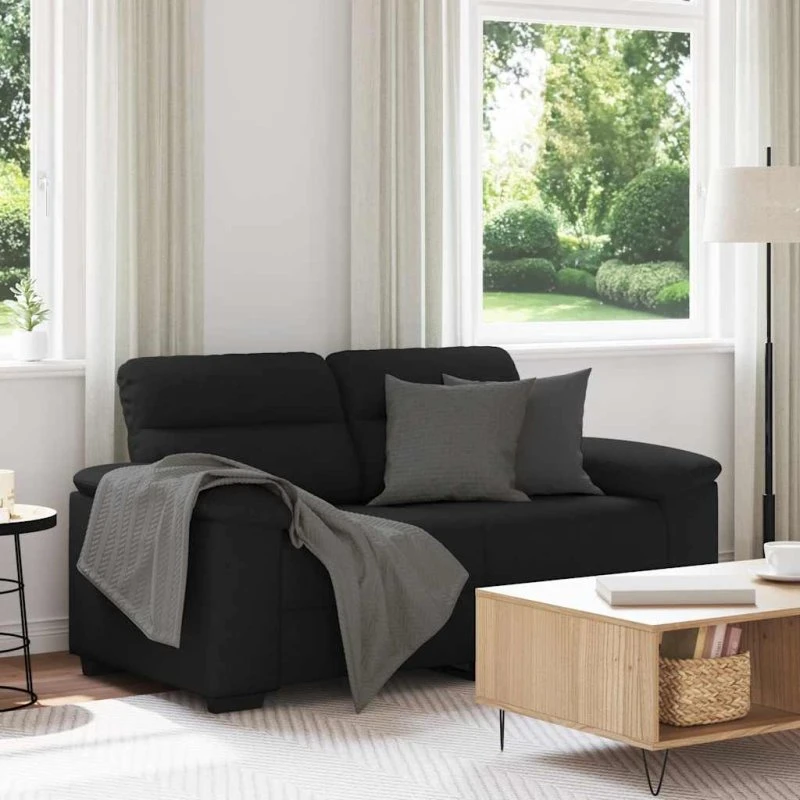 vidaXL 2-personers sofa 160x81x84 cm sort stof