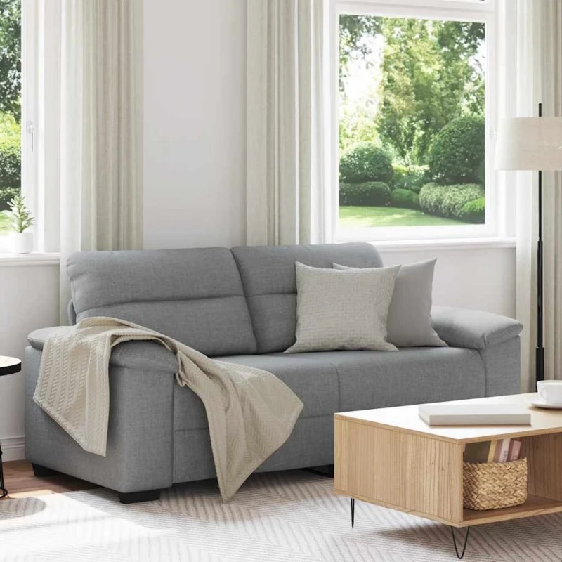 vidaXL 2-personers sofa 180x81x84 cm lysegrå stof