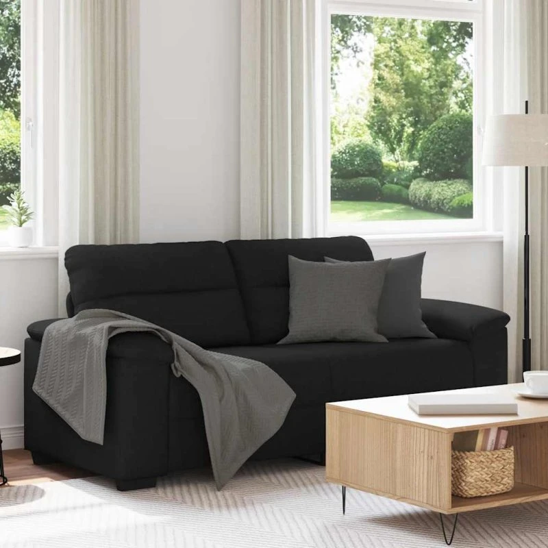 vidaXL 2-personers sofa 180x81x84 cm sort stof