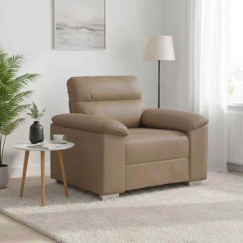 vidaXL Lænestol 100x81x84 cm Kunstlæder Cappuccino