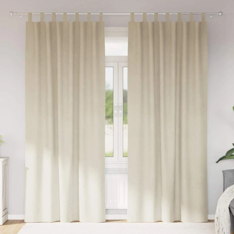 vidaXL Mørklægningsgardiner 2 stk Creme 140 x 245 cm Fløjl