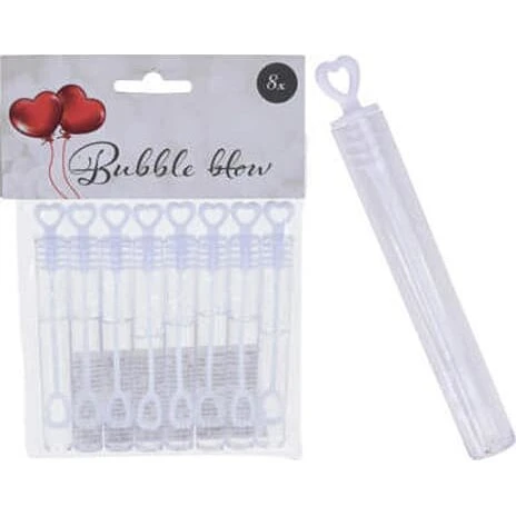 Sæbebobler med hjertemotiv, 8-pak (8 ml)