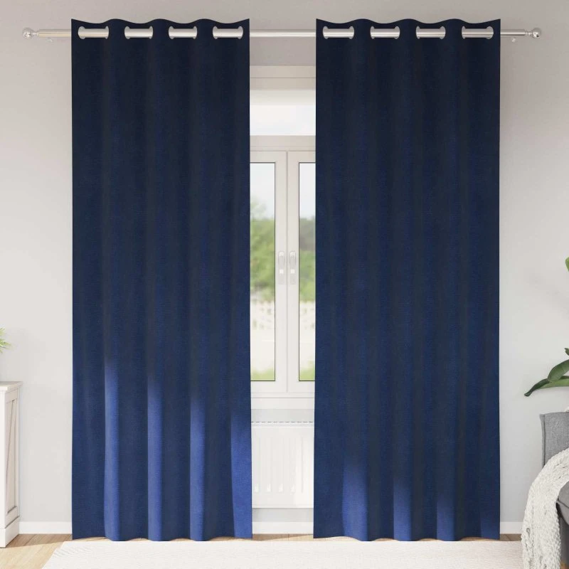 vidaXL Mørklægningsgardiner 2 stk, Mørkeblå, 140 x 260 cm, Fløjl
