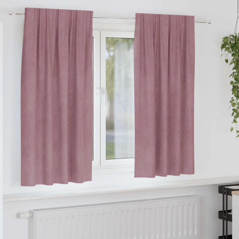 vidaXL Mørklægningsgardiner 2 stk Mørk Pink 140 x 175 cm Fløjl