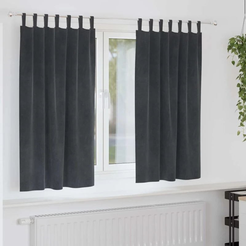 vidaXL Mørklægningsgardiner 2 stk Lysegrå 140 x 175 cm Fløjl
