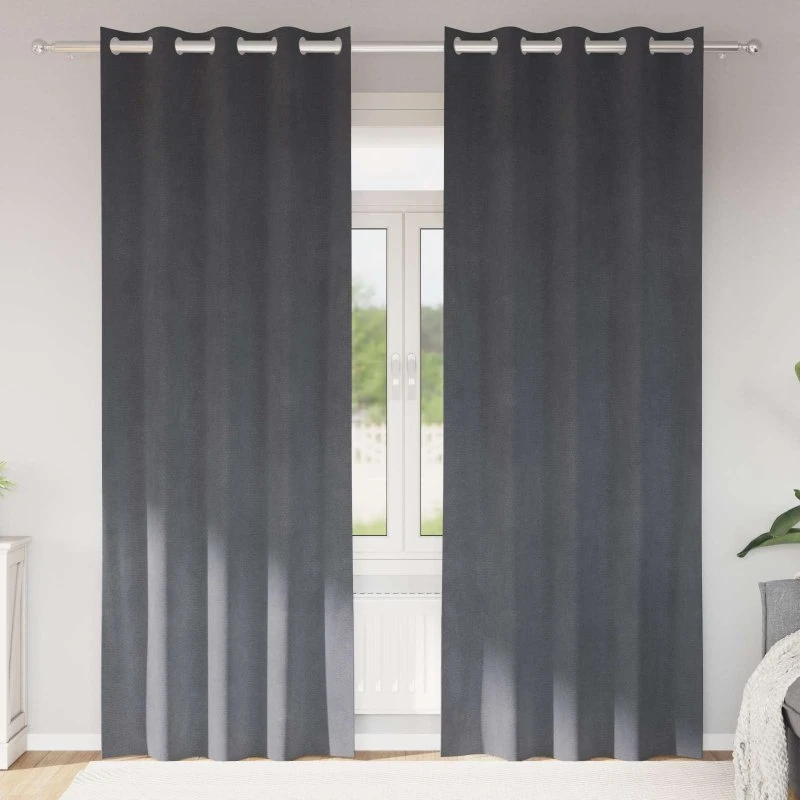 vidaXL Mørklægningsgardiner 2 stk Lysegrå 140 x 245 cm Fløjl