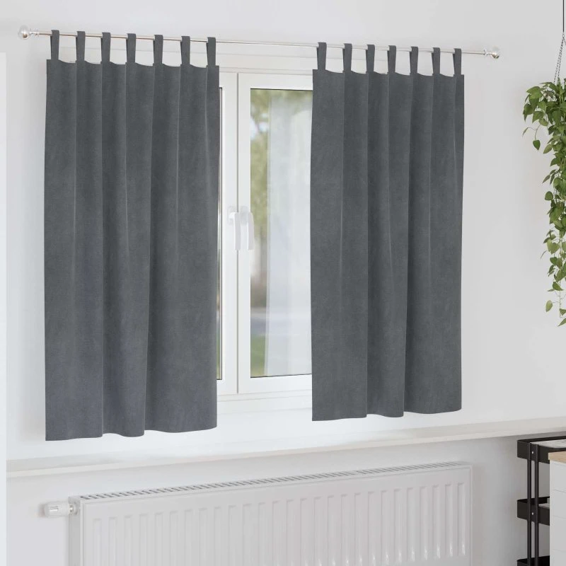 vidaXL Mørklægningsgardiner 2 stk Lysegrå 140 x 175 cm Fløjl