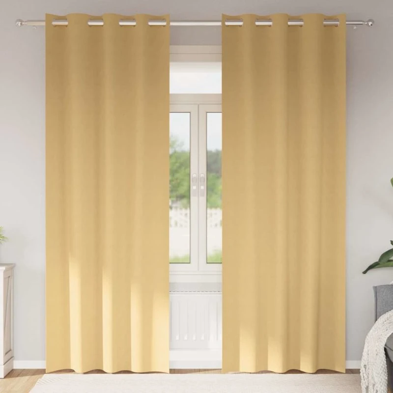vidaXL Mørklægningsgardiner med Ringe 260 x 140 cm Beige