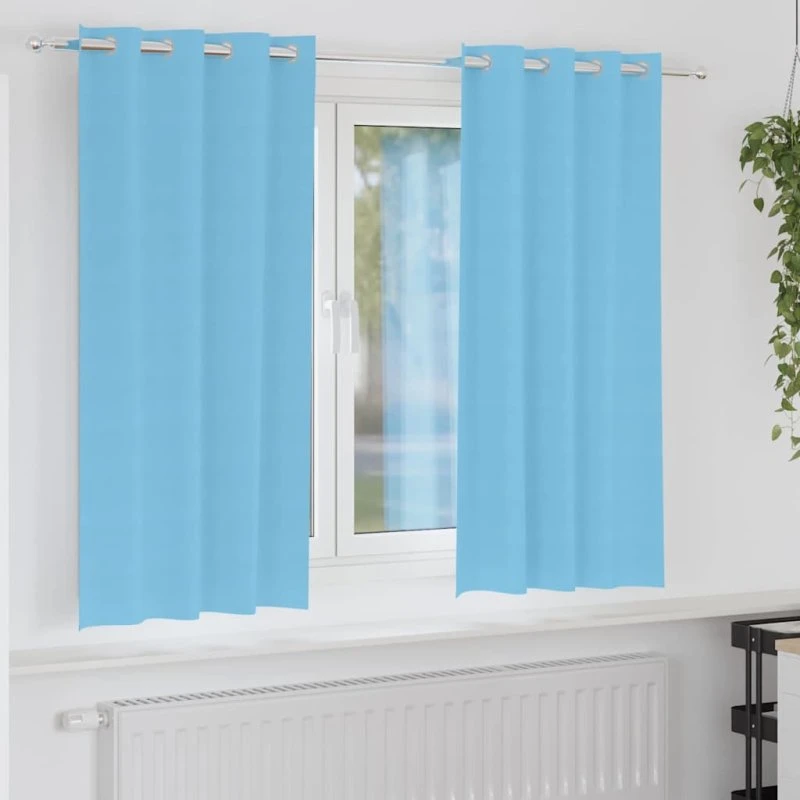 vidaXL Mørklægningsgardiner 2 stk Lys blå 175 x 140 cm