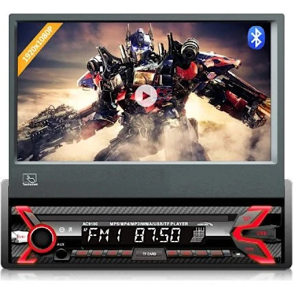 AUDIOCORE AC9100 7" LCD Radio, Rød, 50W x 4