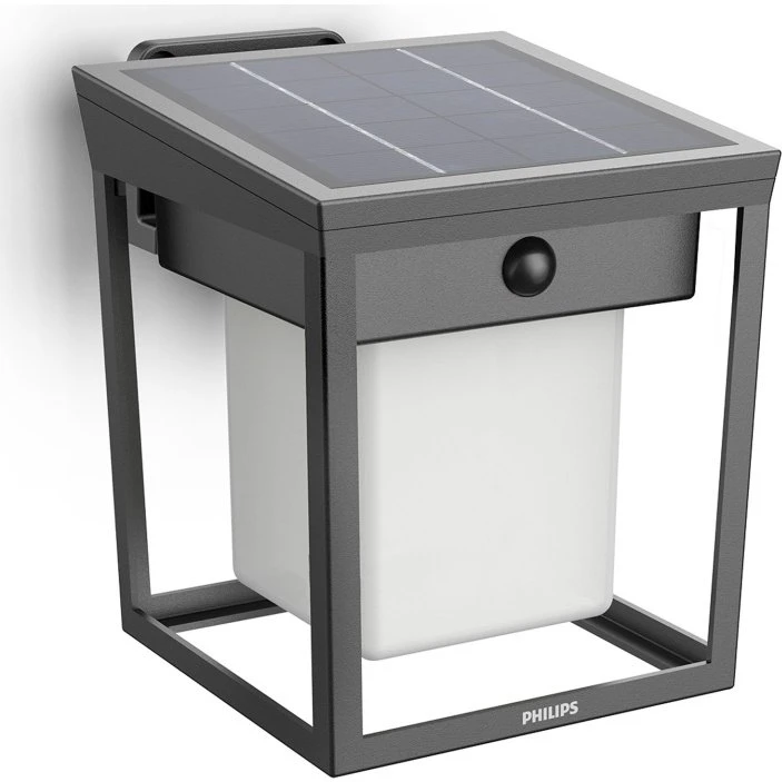 Philips Blaise Solcellsvägglampa 250/20lm Svart