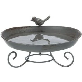 Trixie Fuglebad 800 ml med metalfod, grå