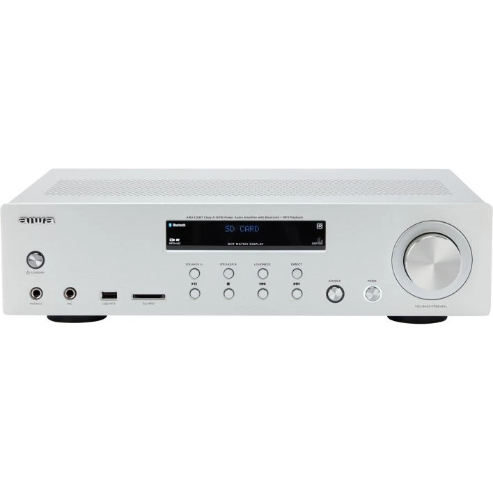 AIWA AMU-120BT-SL 120W Bluetooth-forstærker, sølv