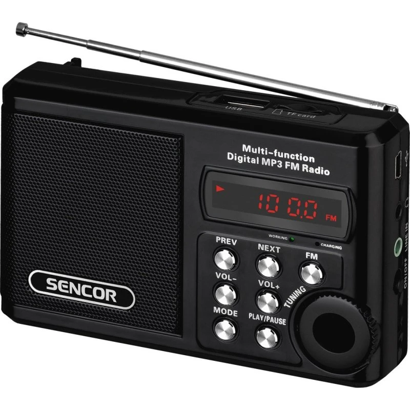 Sencor SRD 215 B Analog Radio, Sort