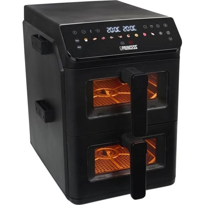Princess 182490 Dobbelt Låge Airfryer, 2x5,6L, 3000W, Sort