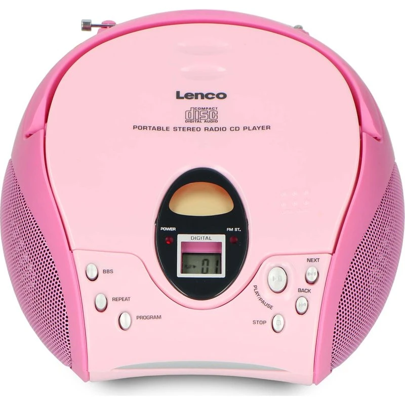 Lenco SCD-24 Pink Bærbar FM-radio med CD-afspiller