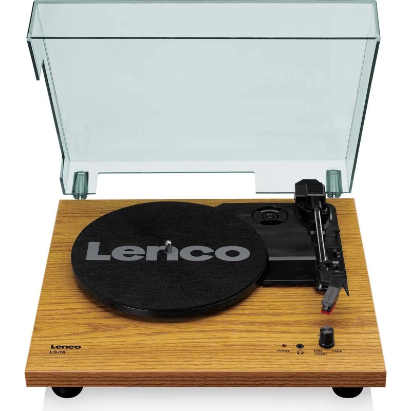 Lenco LS-10WD Pladespiller med indbyggede højttalere, træ, 33/45 RPM
