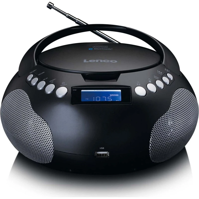 Lenco SCD-331BK Bærbar Radio/CD/MP3 med Bluetooth og USB - Sort