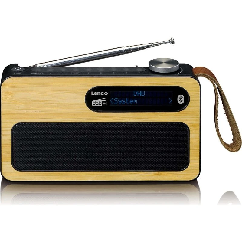 Lenco PDR-040 Bærbar DAB+/FM-radio med Bluetooth, Bamboo Black