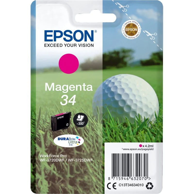 Epson 34 Magenta Blækpatron (300 sider) Original