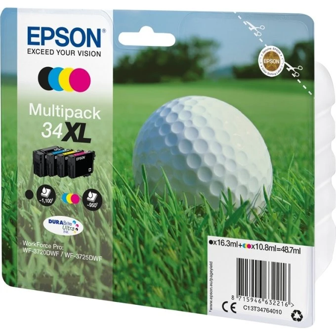 Epson 34XL Golf Ball Multipack 4 Farver DURABrite Ultra